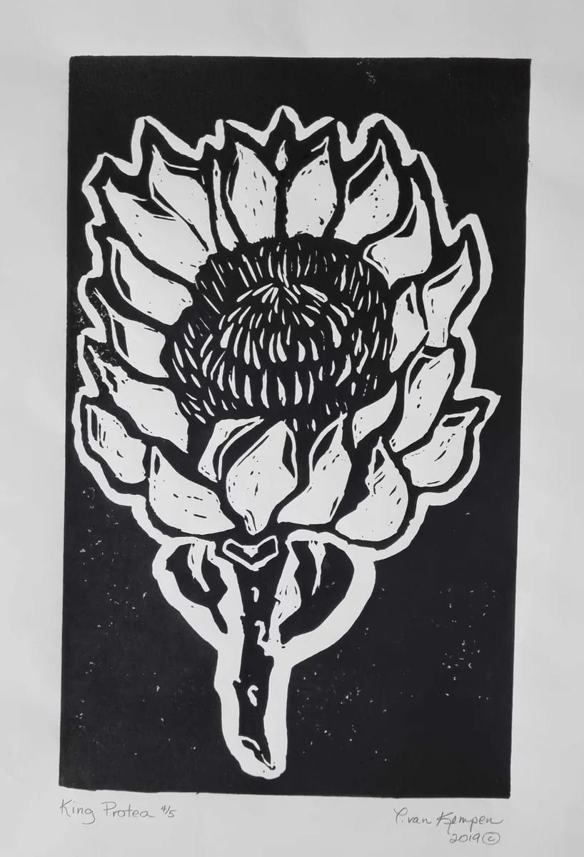 Protea Loose Lino cut