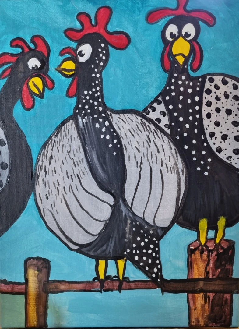 Paint and Sip – Quirky Guinea Fowls